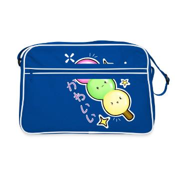 Kawaii Hanami Dango rice balls in red green yellow - Retro Bag - blue/white - Front