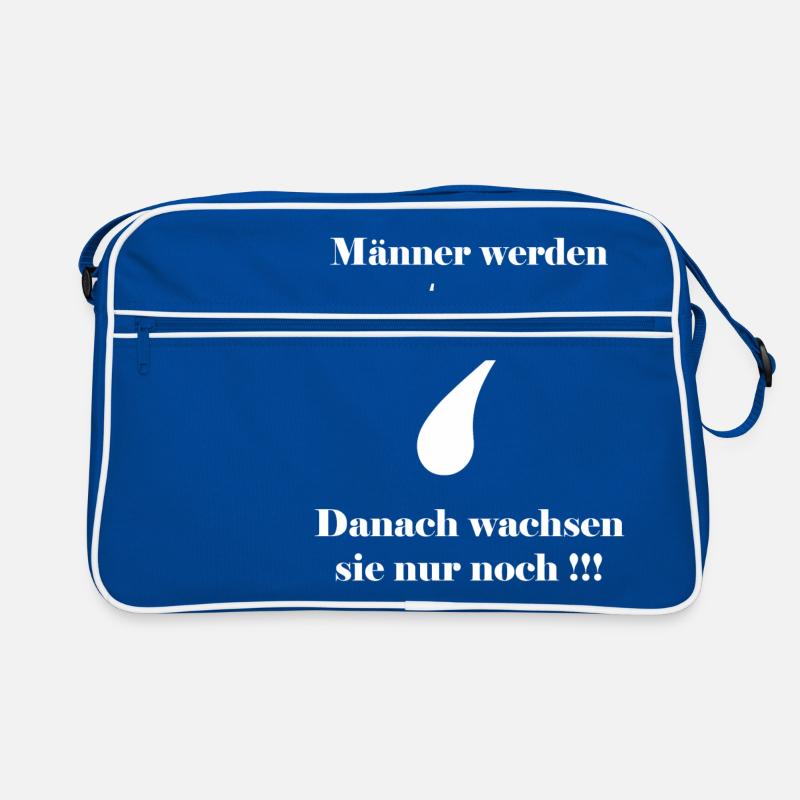 Männer werden 7 danach wachsen sie nur noch! - Retro Tasche - Blau/Weiß