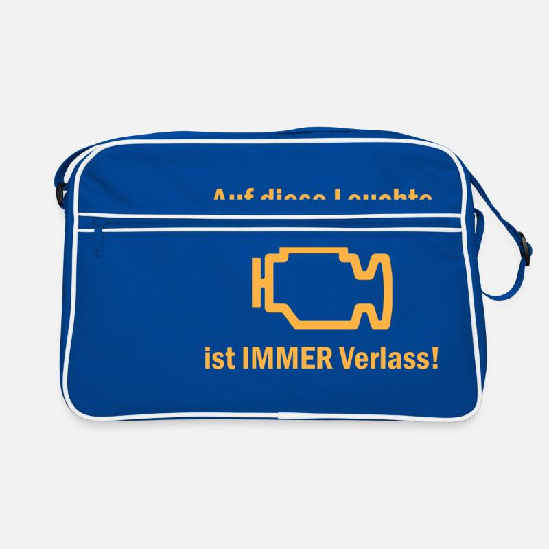 Motorkontrollleuchte - Retro Tasche - Blau/Weiß