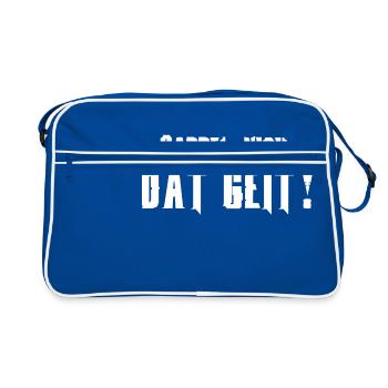 Norddeutsche Sabbel nich. Dat geit! Platt - Retro Tasche - Blau/Weiß - Vorne