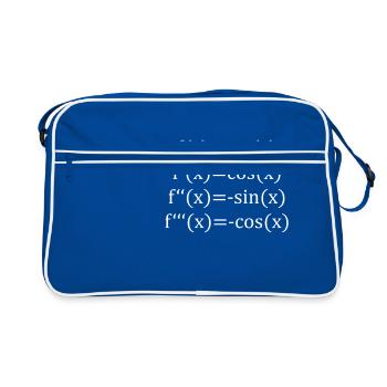 Sinus Ableitungen - Retro Tasche - Blau/Weiß - Vorne