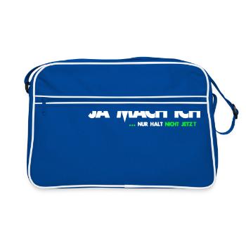 Ouais, je ne m'arrête pas maintenant en disant cadeau - Sac Retro - bleu/blanc - Devant