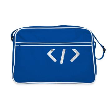 Script Programmer Programming - Retro Bag - blue/white - Front