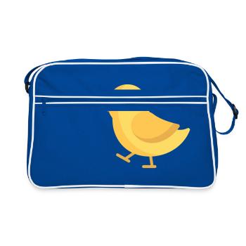 poussin jaune en cours d'exécution - Sac Retro - bleu/blanc - Devant
