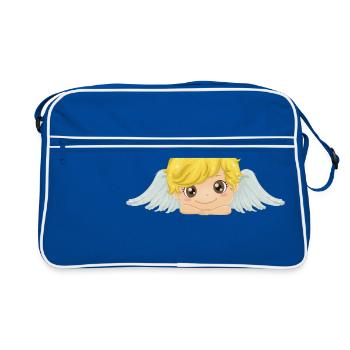 Süsser Schutzengel - Retro Tasche - Blau/Weiß - Vorne