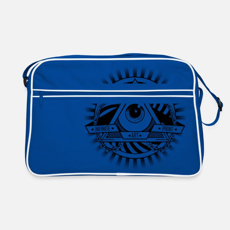 Die Kunst, die alles sieht - Retro Tasche - Blau/Weiß