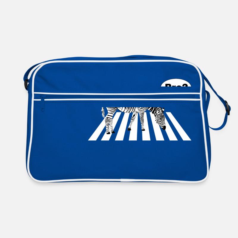 Zebra Zebrastreifen Bruder - Retro Tasche - Blau/Weiß
