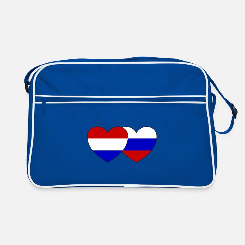 Cœur de drapeau de la Hollande Russie Sac Retro