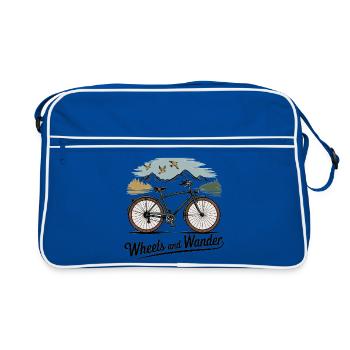 Wheels & Wander – Mountain Adventure - Retro Bag - blue/white - Front
