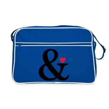 Esperluette coeur et amour signe cadeau d'amour - Sac Retro - bleu/blanc - Devant