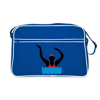 water aerobics - Retro Bag - blue/white - Front