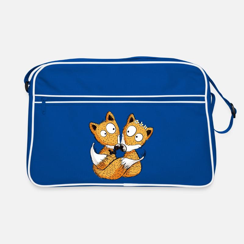 Fuchs Hochzeit - Brautpaar - Comic - Partnerschaft Retro Tasche