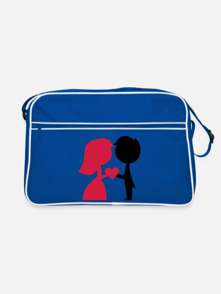 marier - Sac Retro - bleu/blanc