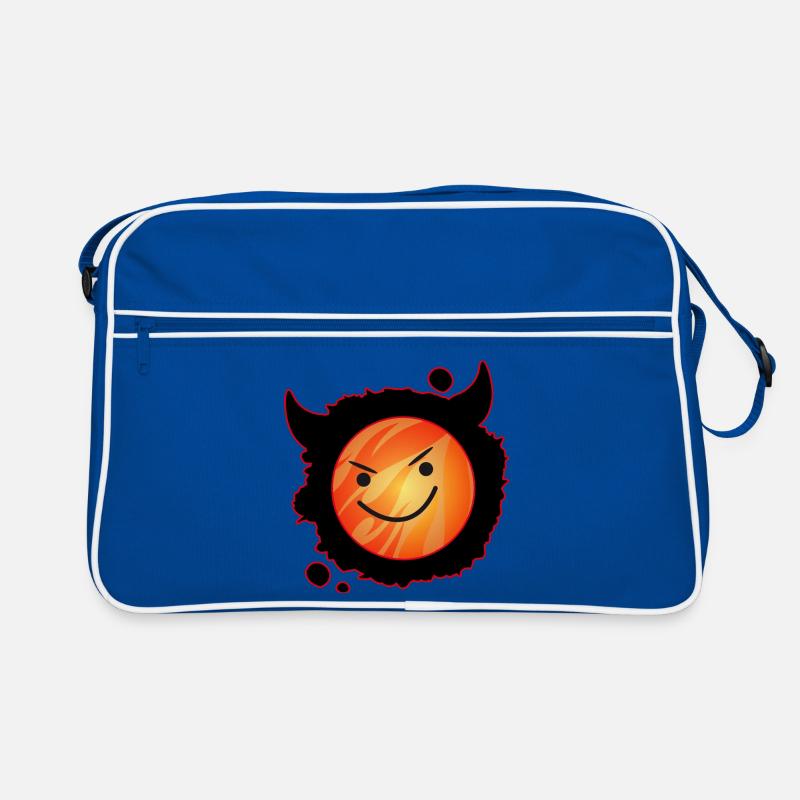 cute devil in flames and glowing face Retro Bag