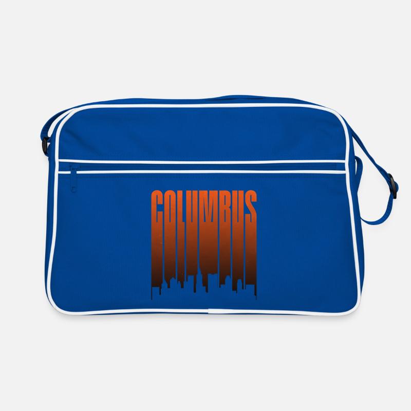 Columbus Skyline Sunset Gradient Retro Bag