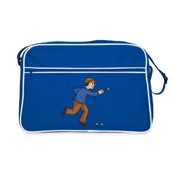 Boules boules boules pour boule pétanque boule - Sac Retro - bleu/blanc - Devant