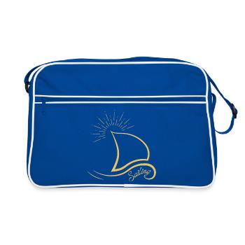 Voile Minimaliste - T-Shirt Voile Yachting - Sac Retro - bleu/blanc - Devant