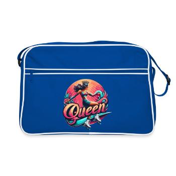 Regal Skate Queen Illustration - Retro Bag - blue/white - Front