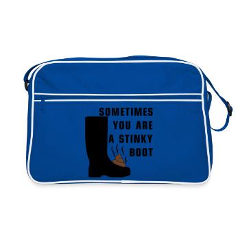 Sometimes you are a stinky boot - Retro Bag - blue/white - Front