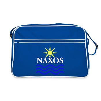 Naxos Sun and Waves Logo Design - Retro Bag - blue/white - Front