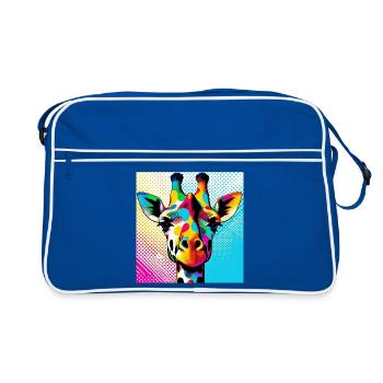 Giraffe Pop Art - Retro Bag - blue/white - Front