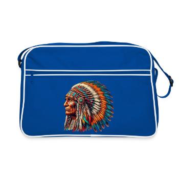 Peau rouge amérindienne américaine - Sac Retro - bleu/blanc - Devant