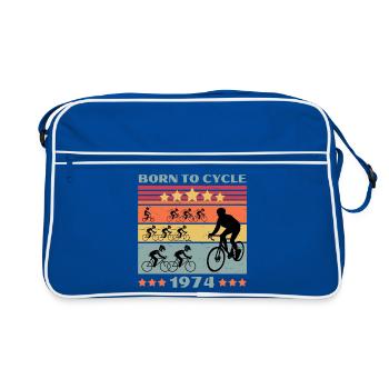 Passion vélo Born to Cycle 1974 - Sac Retro - bleu/blanc - Devant