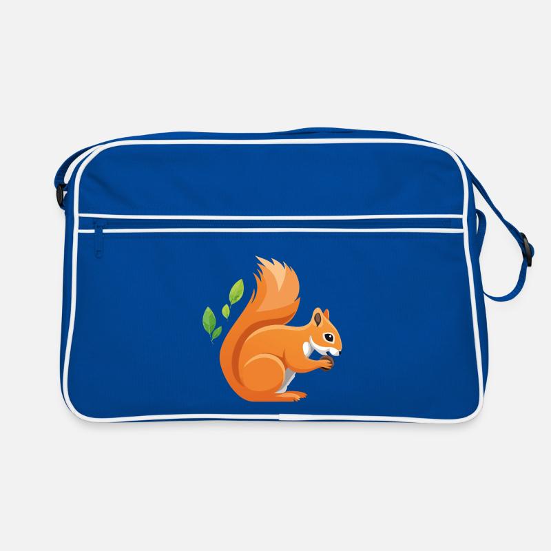 Verspielter Eichhörnchen-Print mit Blättern Retro Tasche