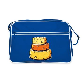Chemise pour enfant disant trois fromages haut - Sac Retro - bleu/blanc - Devant