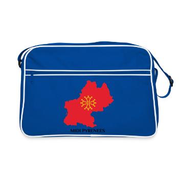 Carte du midi-pyrénée - Sac Retro - bleu/blanc - Devant