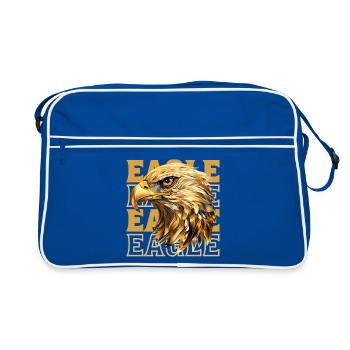 Tête d’aigle Or Oiseau de proie Oiseau Nature animale - Sac Retro - bleu/blanc - Devant