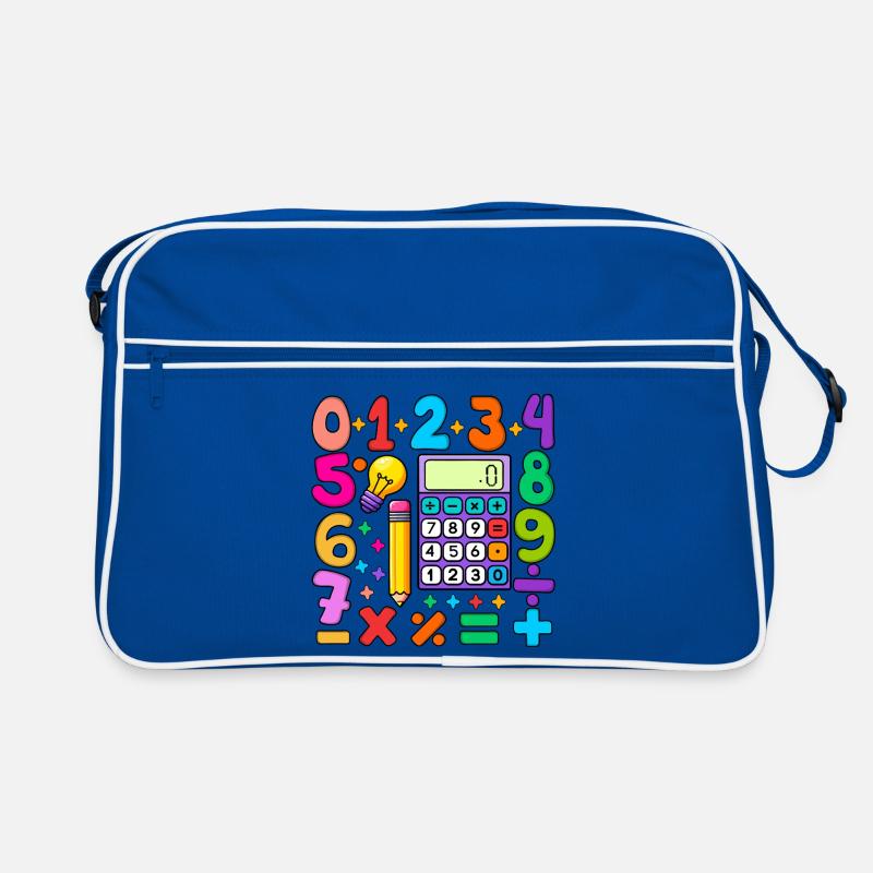 Number Day Maths Colourful Math Educational Design Retro Bag
