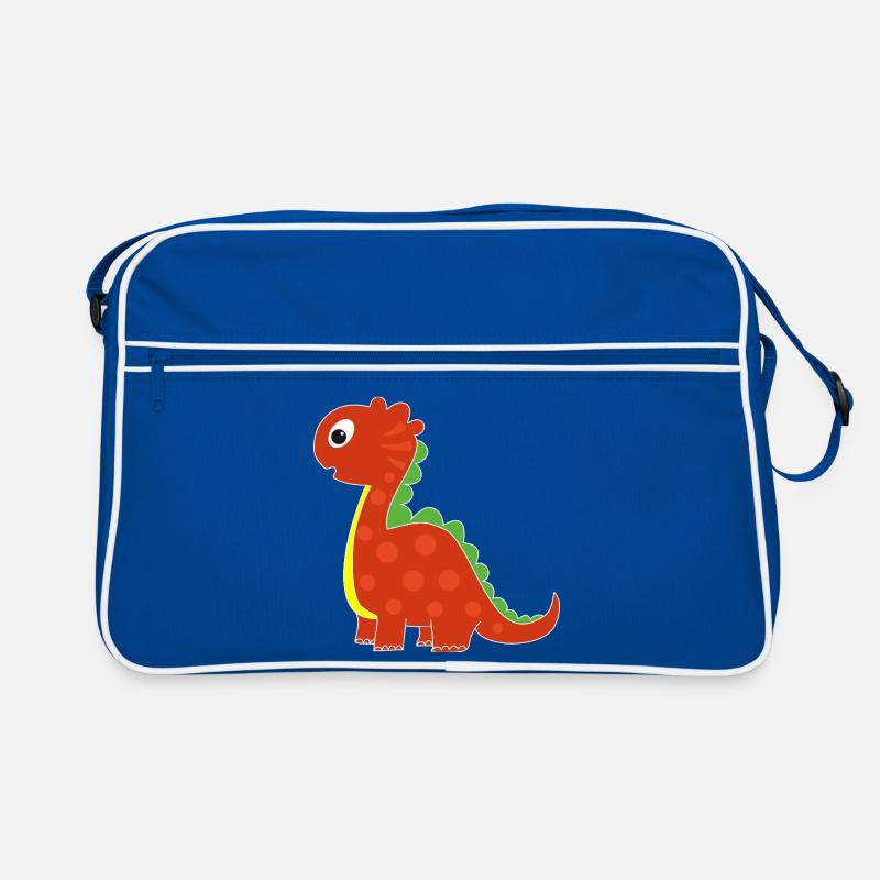 Funny dinosaur with dots Retro Bag
