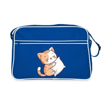 Happy Cat Cuddle - Retro Bag - blue/white - Front