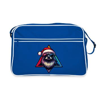 Neon Santa Dog with Sunglasses - Retro Bag - blue/white - Front