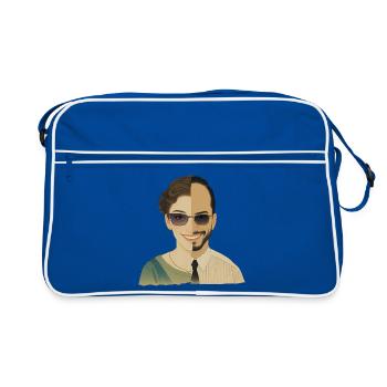 WIR SIND EINS – nette Menschen - Retro Tasche - Blau/Weiß - Vorne