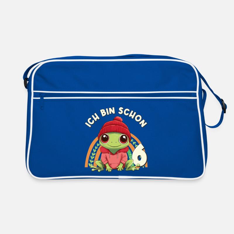6th Birthday Frog Rainbow Cute Cute Retro Bag