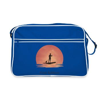 Sunset SUP – Tranquillité sur l’eau - Sac Retro - bleu/blanc - Devant