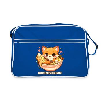 Soupe de nouilles kawaii au renard ramen - Sac Retro - bleu/blanc - Devant