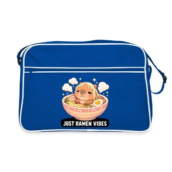 Capybara with ramen vibes - Retro Bag - blue/white - Front