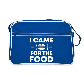 Je suis venu pour la nourriture | Je suis venu pour la nourriture - Sac Retro - bleu/blanc - Devant