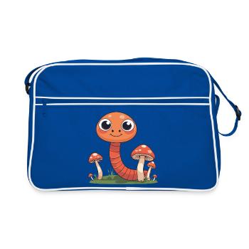 Famille de champignons Kawaii dans l’herbe - Sac Retro - bleu/blanc - Devant