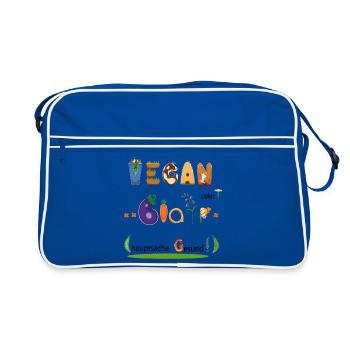 Végane ou bio - Sac Retro - bleu/blanc - Devant