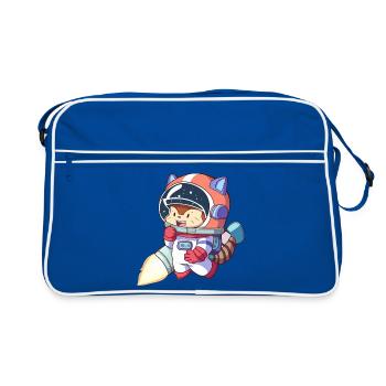 Cat astronaut in space suit - Retro Bag - blue/white - Front