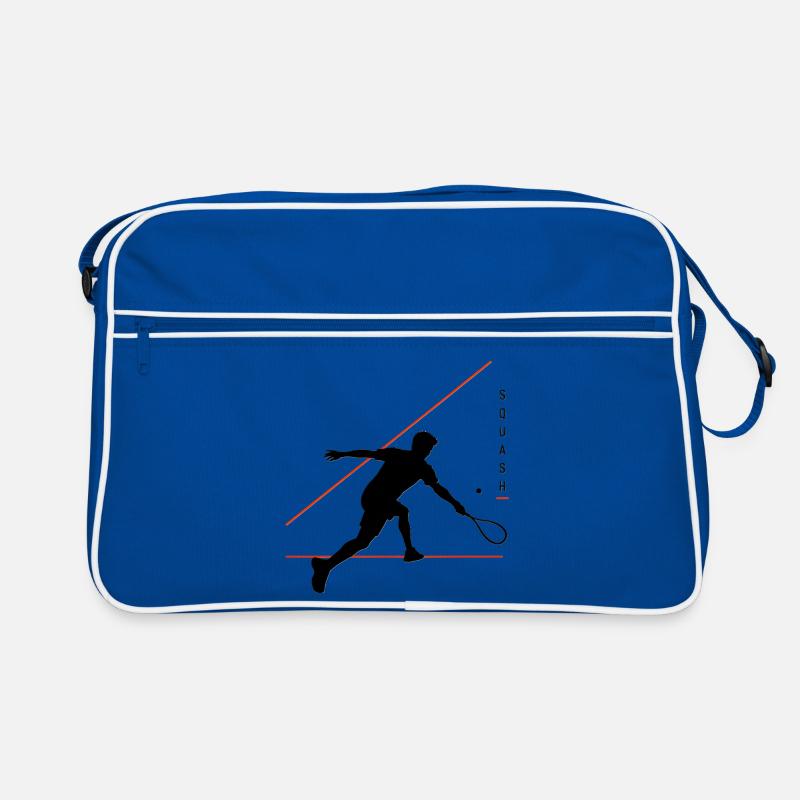 Squash Silhouette mit Neonlinien Retro Tasche
