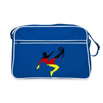 Retournée en pied aérien Allemagne Football - Sac Retro - bleu/blanc - Devant