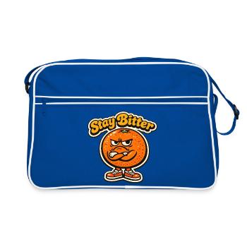 Stay Bitter: Angry Orange - Retro Bag - blue/white - Front