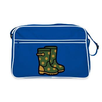 Rubber boots Gardening Muddy weather Rain - Retro Bag - blue/white - Front