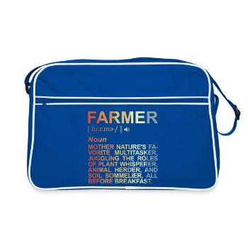 Description de l’agriculteur - Sac Retro - bleu/blanc - Devant