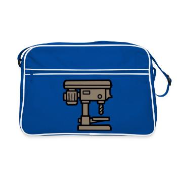 Stand Drill Tool Icon - Retro Bag - blue/white - Front